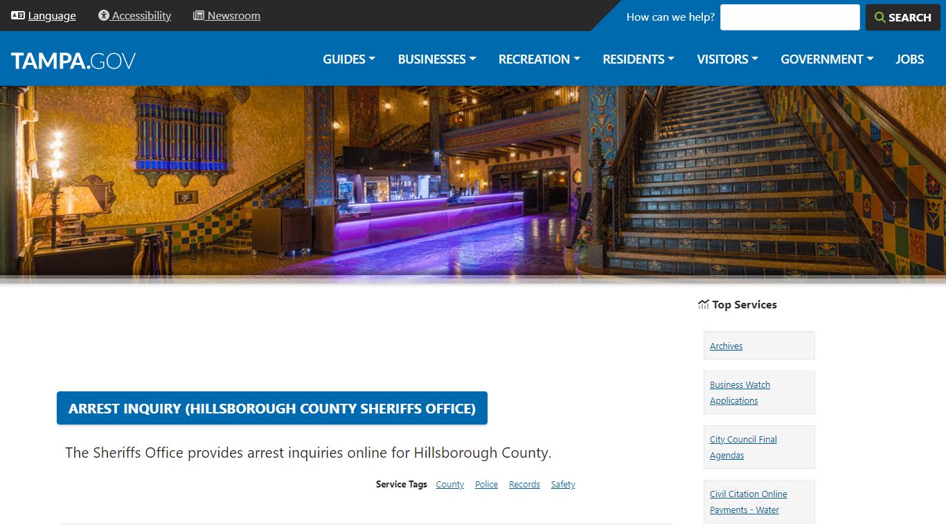 Arrest Inquiry (Hillsborough County Sheriffs Office)